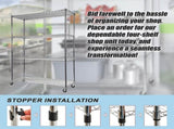 Modular Wire Storage 150x35cm Steel Shelving Chrome With Wheels For Garage Warehouse Or Kitchen V63-841391
