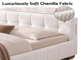 Artiss Queen Bed Frame with Charging, LED Lights & Tufted Headboard BFRAME-I-PUFF-Q-WH-AB