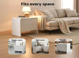 Artiss Double Wooden Bed Frame and 2 Bedside Table Bedroom Furniture Set WBED-F-RAWDO-D-BS-06-BGX2