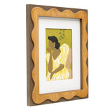 Sitting Lady in Striped Dress Frammed Wall Art 30cm V637-91248WAL