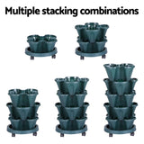 Green Fingers Garden Bed 5 Tier Vertical Garden Strawberry Stackable Planters Herbs Petunias GARDEN-PLASTIC-25L-DGR