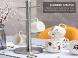 Plated Stainless Steel Coffee Cup Holder with Six- Design for Kitchen Organization and Storage V1369-AZ3-W-21470