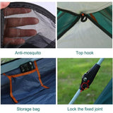 Instant Pop Up Tent For Hiking 2/3/4 Person Camping Tents, Waterproof Windproof Family Tent With Top V213-IPUT02-GRN01