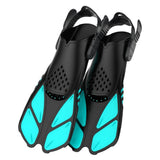 Pair of Snorkel Fins Diving Swim Fins Adjustable Open Heel Swimming Barefoot Flippers Black - S V1308-DSZKI-268-1
