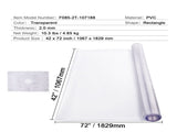 Plastic Table Cover, 42 x 72 Inch 2.0 mm Thick Clear Table Protector, Rectangle PVC Desk Mat, V952-ZFXPVCZB42X7FCC6CV0