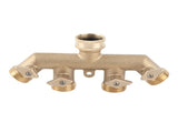 G3/4 Brass 4Way Garden Hose Splitter Ball Valve Hose Adapter Water Faucet Valve Connector V1294-YM0901-3111210284811