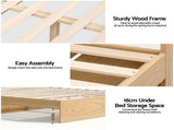 Artiss Single Bed Frame with 2 Storage Drawers Platform Bed Base with USB Ports Sturdy Wooden Slat WBED-F-AURA-S-WD-AB