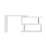 Artiss Computer Desk L-Shape Bookshelf White DESK-SWIVEL-352WH-AB