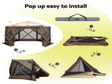 Instahut Gazebo Pop Up Tent 3.6x3.6m Outdoor Marquee Camping Screen w/Curtain Net GAZB-POP-MC-180HX-BG