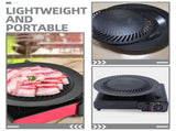 Barbecue Griddle Plate in Black with Slot Design for Secure Cooking on Stove Top V1366-AZ2-W-20431
