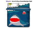 Ramesses Navy Shark Kids Advventure 5 Pcs Comforter Set Queen V442-KIT-COMFORTER-SHARK-NAVY-QS