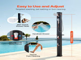 40L Solar Heated Shower, 205cm Showerhead Height Outdoor Shower, with Handheld & Foot Faucet, Hot & V952-TYNLYQHSPVCL8QSDL001V0