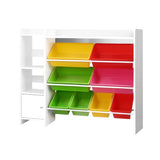 Keezi Kids Toy Box 8 Bins Bookshelf Storage Rack Organiser Toy Display FURNI-E-TOY200-8BIN-WH