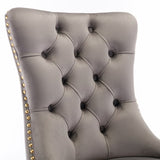 AADEN 4x Velvet Dining Chairs with Golden Metal Legs-Grey V226-SW1501GY-2