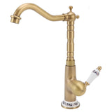 Antique Kitchen Faucet Gold All Copper European Antique Hot Cold Mixed 360&deg Rotating Kitchen V1294-YM0715-3112220048711