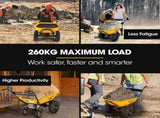 Baumr-AG 36V Battery Powered Wheelbarrow Motorised Electric, 100L Bucket Volume, 4 Wheel, 260kg V219-GDTPBWBM8CEA