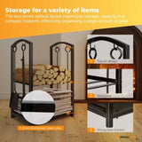 Social Hike Firewood Rack Stand and Fireplace Tool Set for Log Holder Storage V238-SUPDZ-40898257813584
