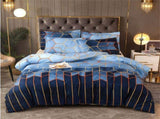 Geometric Print Duvet Cover - 3 Piece Blue Ombre Bedding Set Quilt cover 230x230cm-Pillow cover V888-ELOSUNG20758