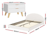 Artiss Queen Bed Frame Bedside Table Set Gas Lift Storage Base with Boucle Fabric Upholstered BFRAME-SET-ELLA-BS-03