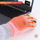 BLACK Professional USB electric heating fingerless gloves, unisex, with LED temperature display, V1232-JRST001
