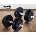 Everfit 45cm Dumbbell Bar Gym Home Exercise 150kg Capacity FIT-K-DB-BAR-45CM