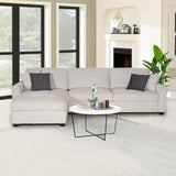 Milano Corner Sofa Chaise Polyester Fabric Multilayer Two Pillows Attached Individual Pocket Spring V43-SOF-MLN-CSGR