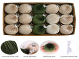 Velvet Christmas Ornamentss 15 Pcs 3.1 Inches / 8cm Large Christmas Baubles Shatterproof Xmas V1366-AZ2-W-07796
