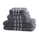 6 Pack Bath Towels Set Cotton Towel Grey TOWEL-6-ALL-GR