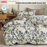 300TC Elisabeth Reversible Cotton Quilt Cover Set Queen V442-ATX-QUILTCS-300TCELISABETH-TAUPE-QS