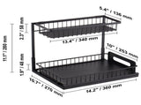 2-Tier Wire Pull Out Cabinet Under Sink Basket Organizer 10.7"x14.2" 2PCS V952-FZSLLTGPFECS5ERAHV0