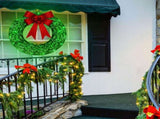Christmas wreath outdoor decoration, small Christmas wreath plugin, suitable for doors, windows, V1192-AZ-W-0080