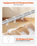 2-Tier Telescopic Clothes Drying Rack w/ 30 Windproof Holes & 2 Shoe Hooks V952-LDSLYJXX1413RO4HO001V0