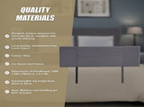 Linen Fabric Queen Bed Headboard Bedhead - Grey V63-800777