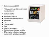 2pc Mini Smart Wi-Fi Weather Station Clock - Desktop Digital Clock with HD IPS Screen, Customizable V888-ELOSUNG35900