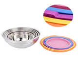5pcs/set Stainless Steel Mixing Bowl Food Storage Preservation Box with Lids Cookware for Home V1294-YM0901-3118210002811