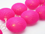50 Ball HOT Pink LONG 5m String Light Battery Box 5cm Cotton Ball Christmas Birthday Bbay Girl V382-HOTPINKBALLBATT50
