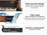 Devanti 2PCS Electric Strip Heater Radiant Infrared Heaters 2000W RHP-T10R-2000-BK-2X