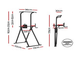 Everfit Chin Up Tower Pull Up Station Adjustable Dip Station Folding Home Gym Black FIT-I-CHINUP-FOLD