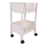 Mobile Utility Cart On Wheels Compact Movable Storage Book Shelves Trolley Rack Cart Organizer 2 V1294-YM0901-3117240283011