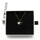 Gift Box - Aroma Necklace 925 Silver, Gold coated - Green Shell Ocean Depth Purify Oil V760-GBAJ - 16