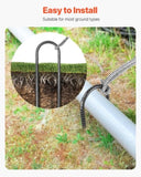 VEVOR 254 mm 12 Pack Rebar Stakes Heavy Duty U Shape Galvanized Ground Anchors V952-LWDDUX102INC9VPD6001V0