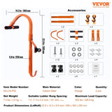 VEVOR Ladder Roof Hook Stabilizer 2 Pack with Wheel Rubber Grip T-Bar Steel V952-TZGG2GFGDSGGV9S52V0