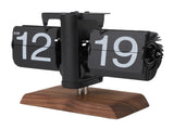 Digital Flip Desk Clock 12 Hours Battery Powered Retro Mechanical Auto Flip Down Clock with Wood V1294-YM0901-3115250023611