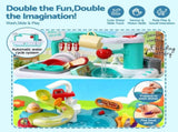 Keezi Kids Pretend Kitchen Sink and Water Playset Fishing Game Toys Play food PLAY-SINK-COMBO