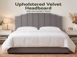 Artiss Bed Head Headboard Queen Velvet 153CM - Grey BED-HEAD-WING-Q-GY
