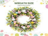 Easter Wreath for Front Door Decorations, Easter Egg Door Wreath Decorations, Spring Wreaths with V1258-DP02-WO-516