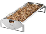 Livestock Feeding Trough, 22 Gallon Capacity, 45" Hay Feeder, Heavy Duty Steel Livestock Trough, V952-SCWSQCSWSQ45LEOTGV0