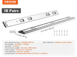 10 Pairs of 558.8mm Drawer Slides Side Mount Rails, Heavy Duty Full Extension Steel Track, V952-CZCJCTDG100L9P7WTV0
