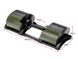 Powertrain Eon Dial Up 72KG Adjustable Dumbbells Pair - Green DMB-B10-036-GN-2