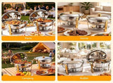 5-Star Chef 5L Chafing Dish Set 2-Pack, Food Warmer Catering Server Buffet CD-5L-DBL-SS